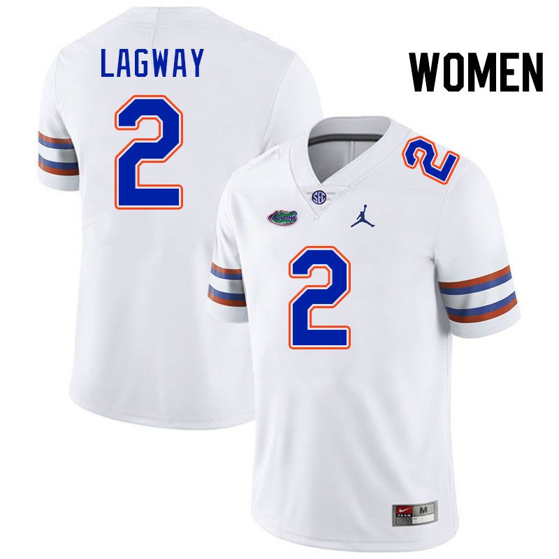 Women #2 DJ Lagway Florida Gators College Football Jerseys Stitched-White